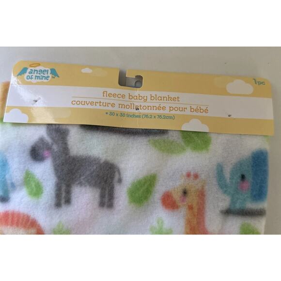 Angel of Mine Fleece Baby Animal Zoo Blanket 30 X 30 Inches Polyester Elephant - Picture 2 of 5